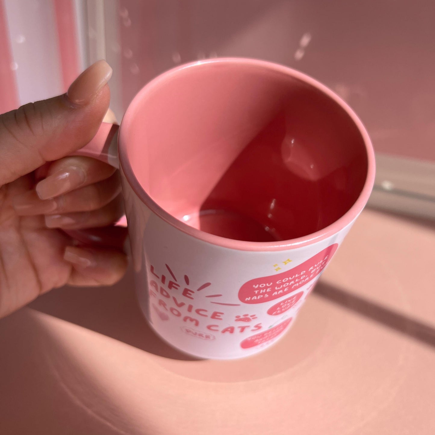 Ceramic Cat Mug - Life advice from cats