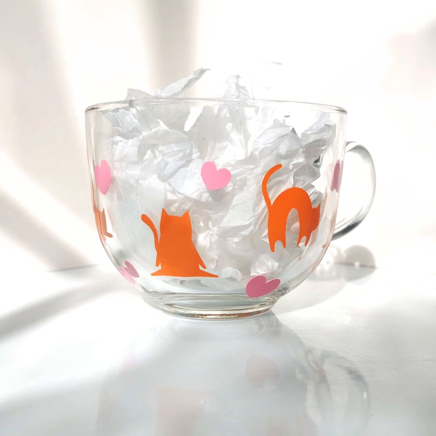 Large Glass Coffee Mug - "Ginger Lover"