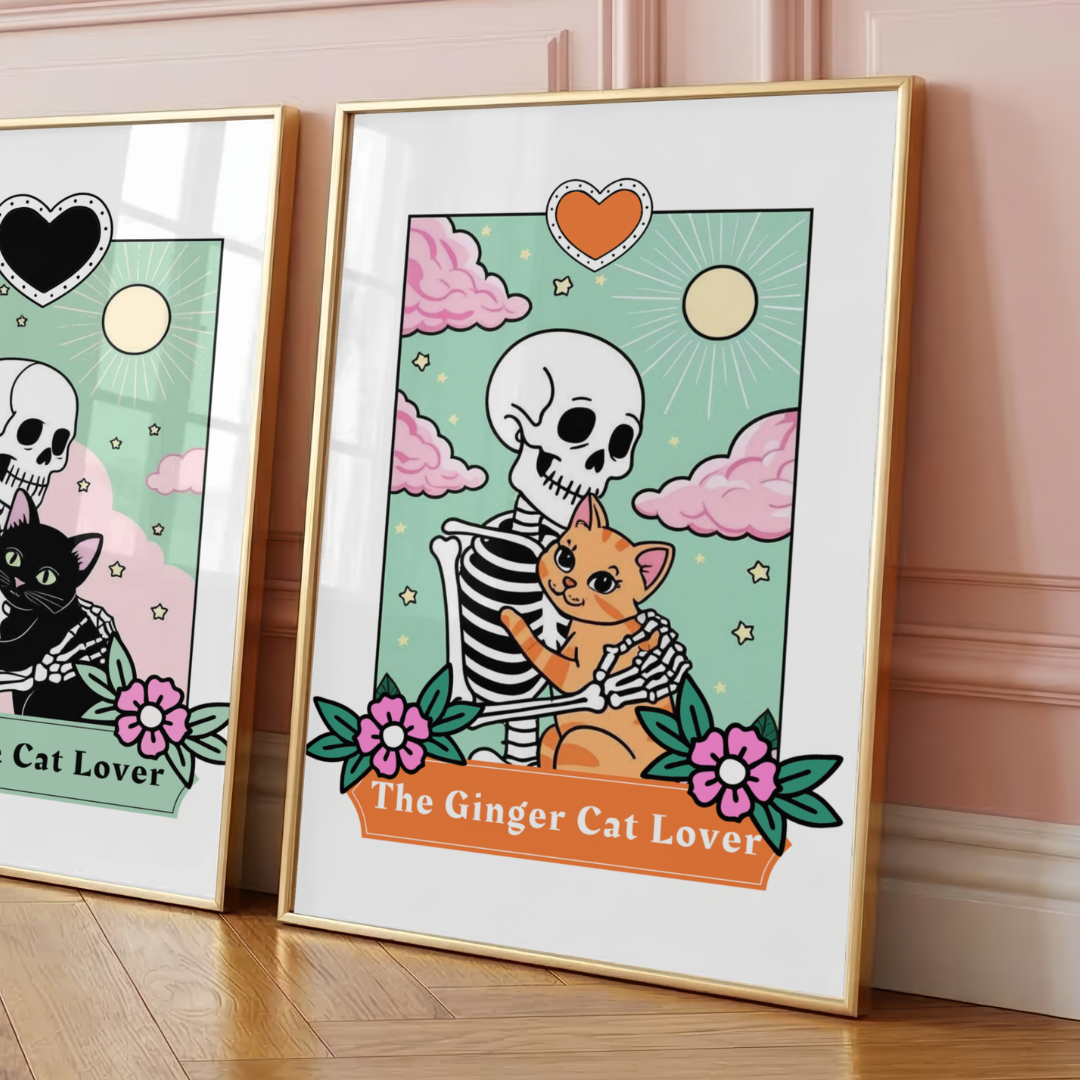 Wall Art Print - The Ginger Cat Lover - A6, A5 or A4