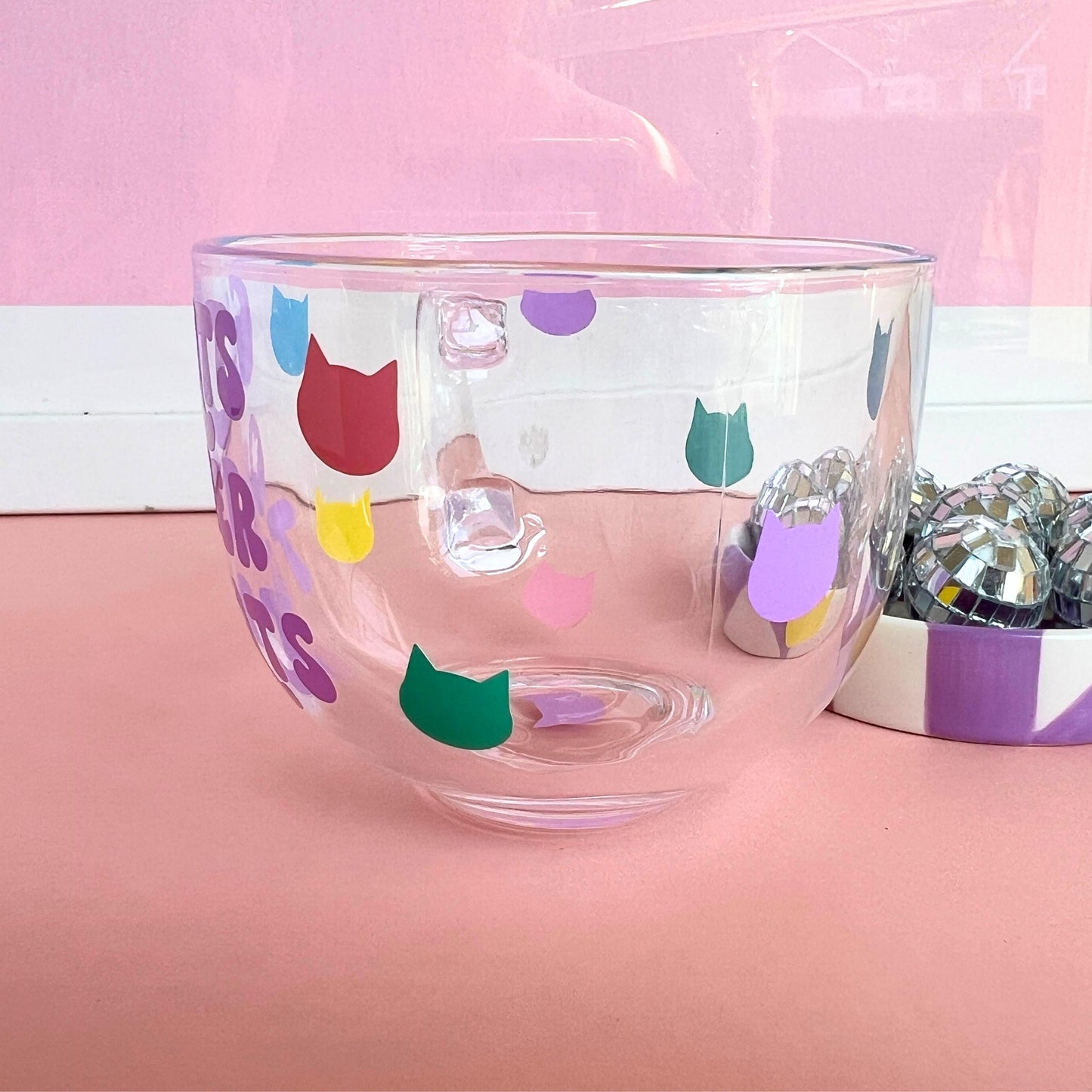 Large Glass Mug - Cats Over Twats