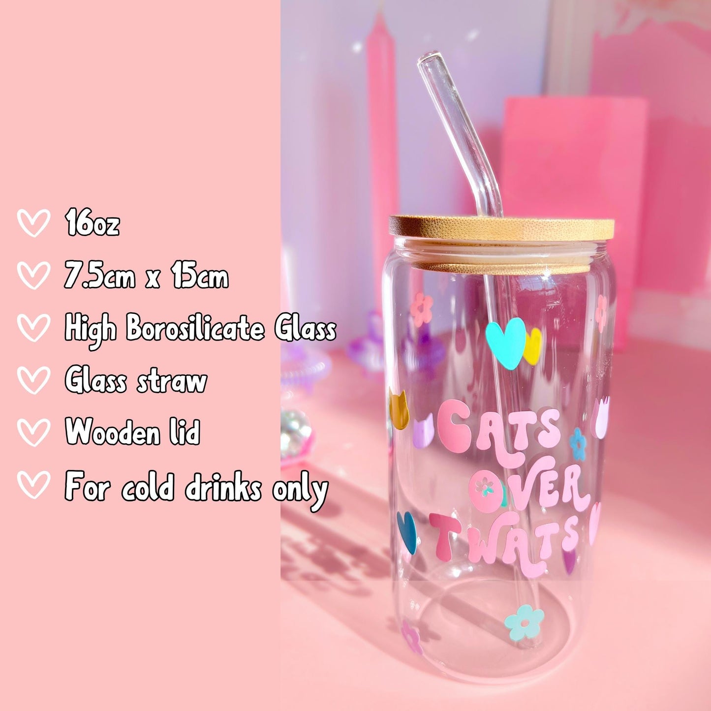 Glass Tumbler - Cats Over Twats