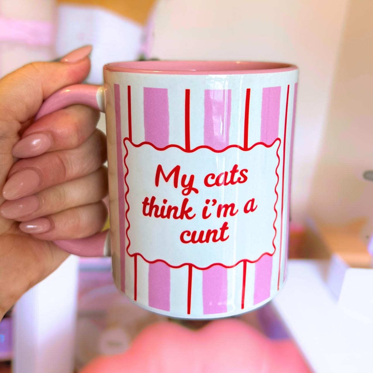 Ceramic Cat Mug - My Cat Thinks I'm a Cunt
