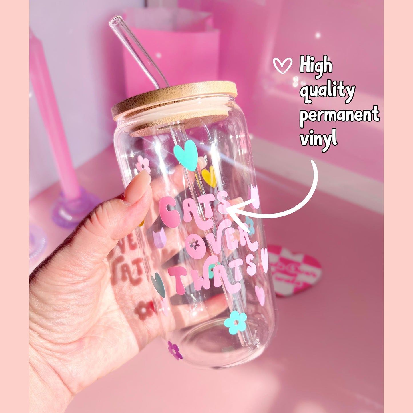 Glass Tumbler - Cats Over Twats
