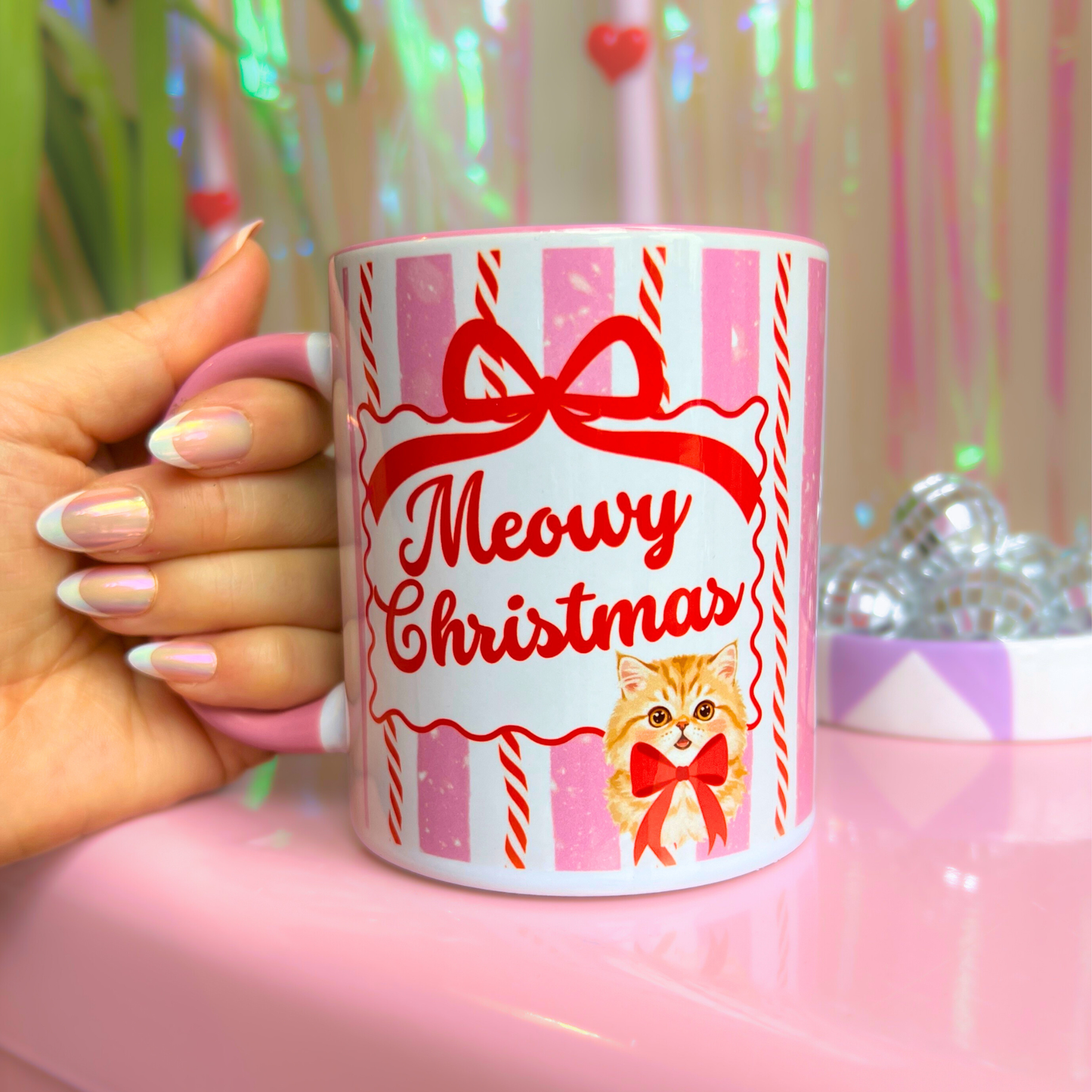 Ceramic Cat Mug - Meowy Christmas
