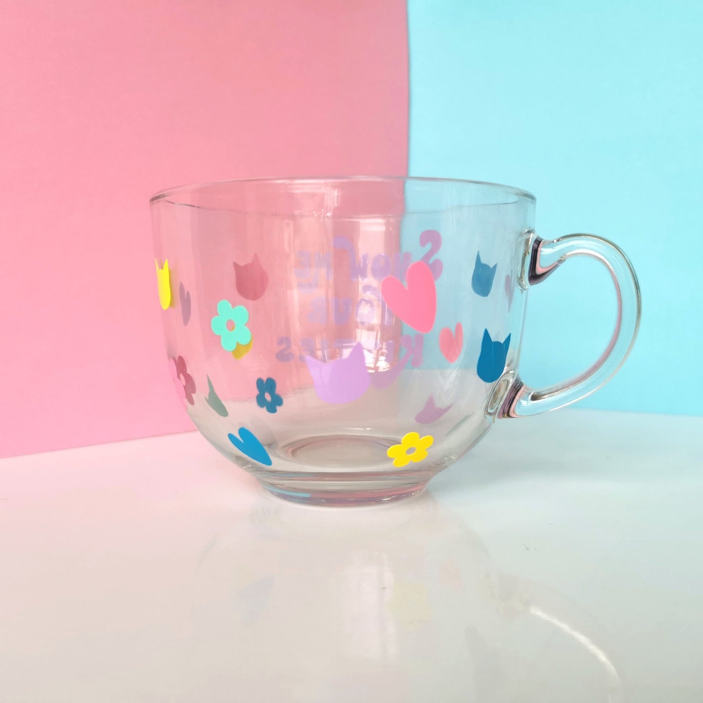 Large Glass Mug - Show Me Your Kitties