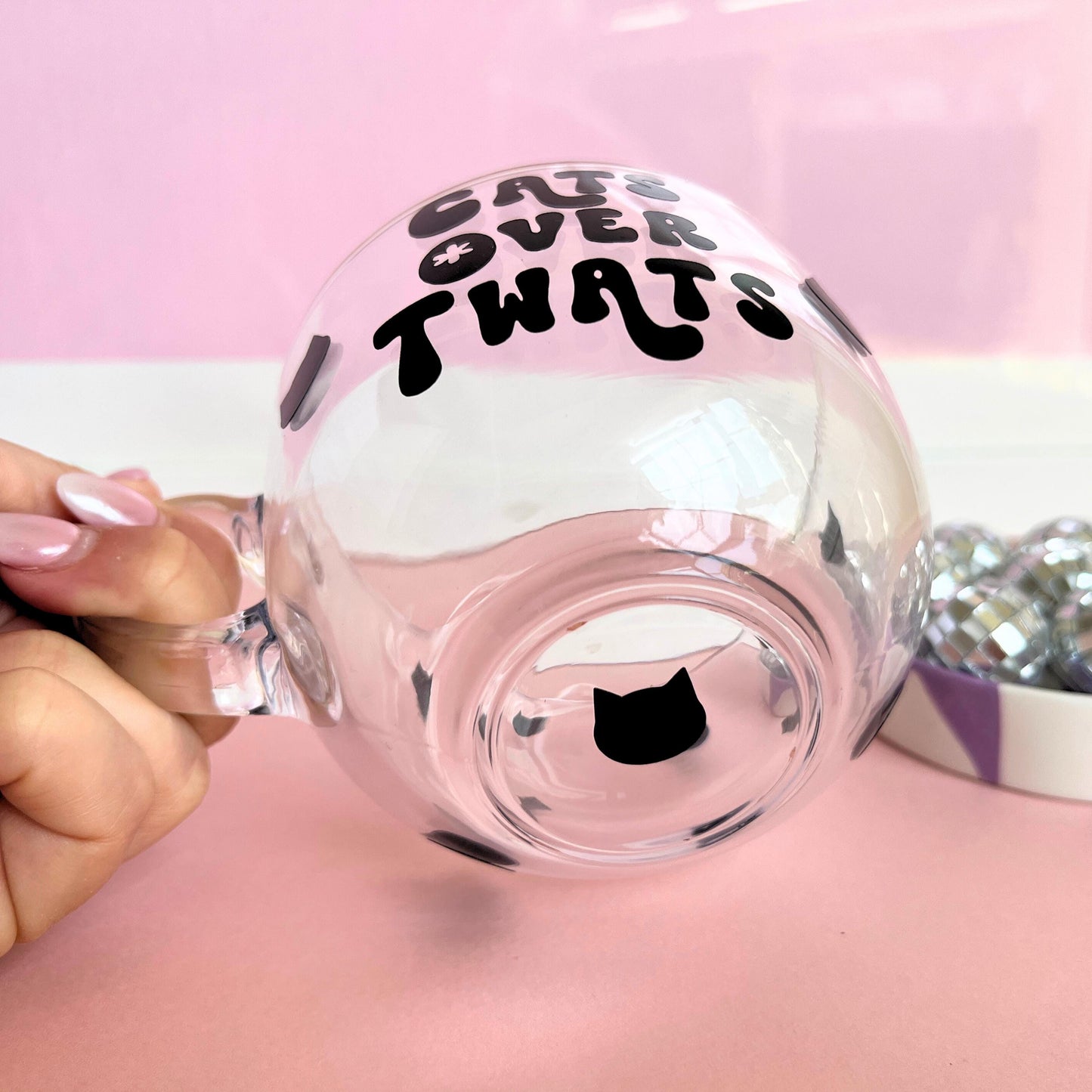Large Glass Mug - Cats Over Twats