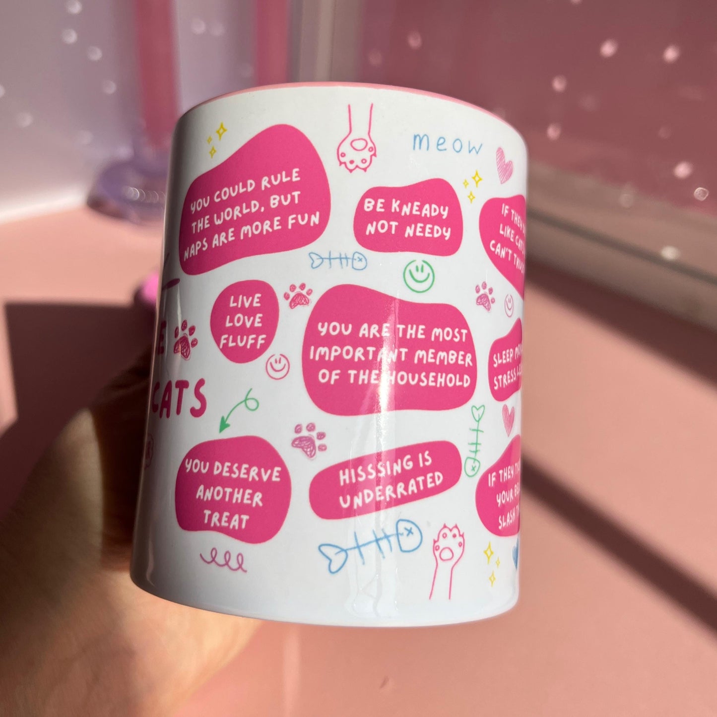 Ceramic Cat Mug - Life advice from cats