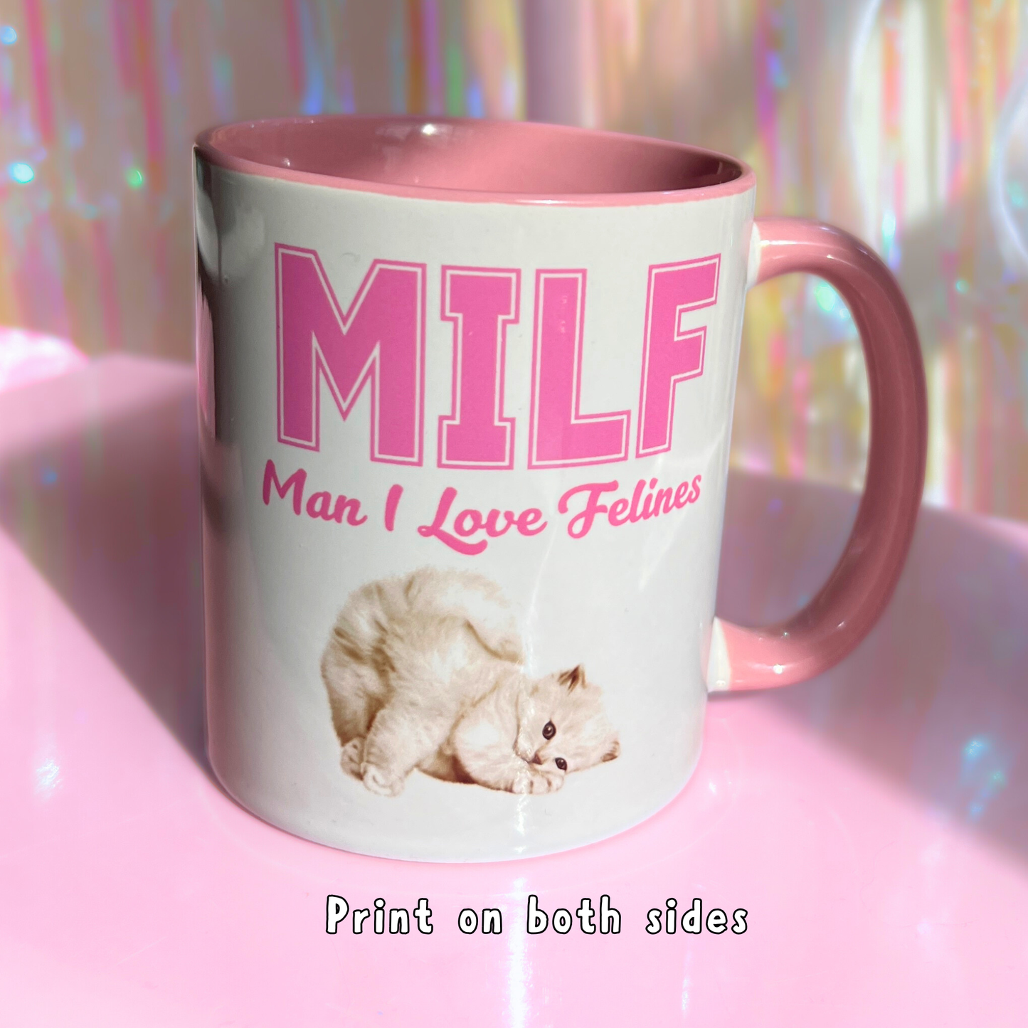 Ceramic Cat Mug - MILF - Man I Love Felines