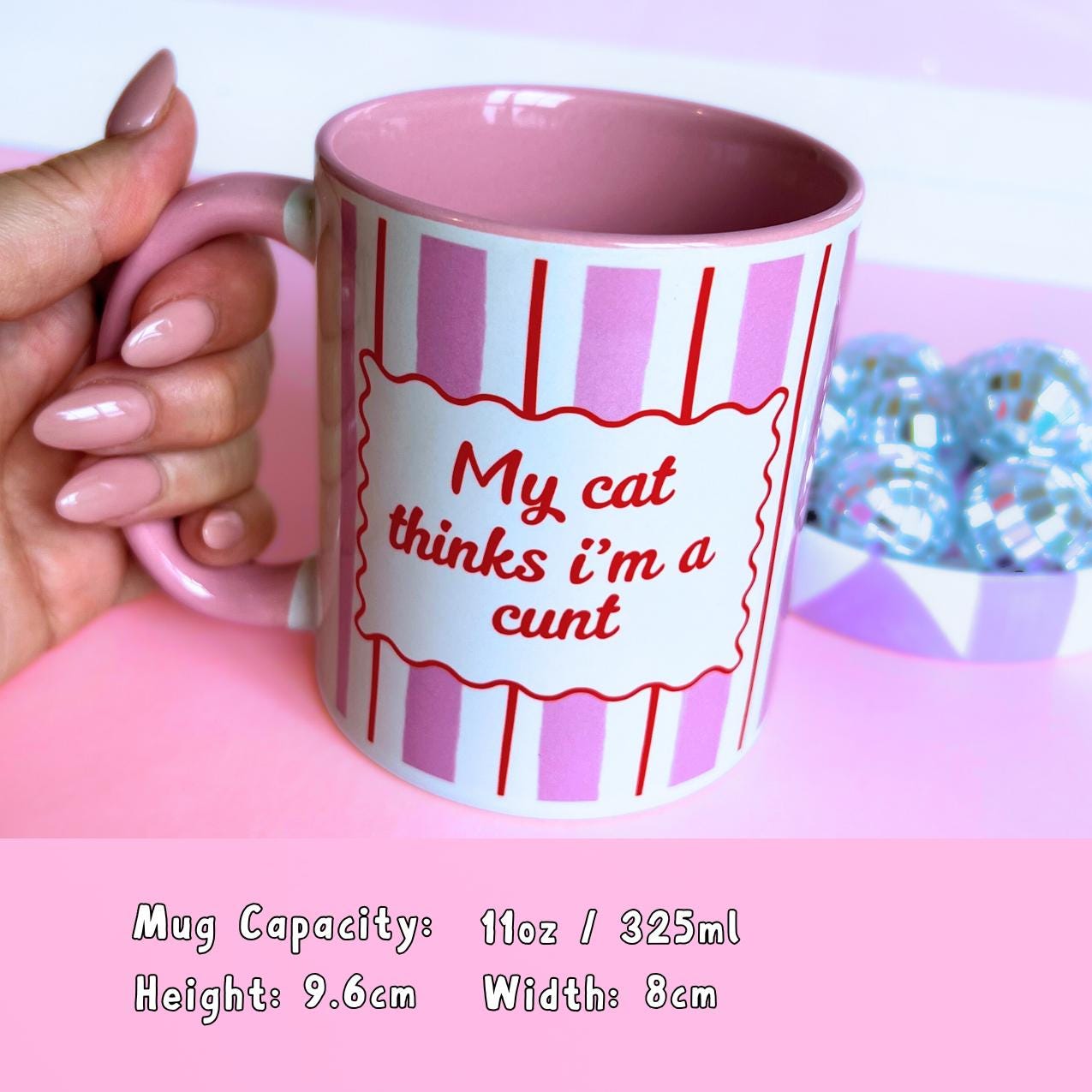 Ceramic Cat Mug - My Cat Thinks I'm a Cunt