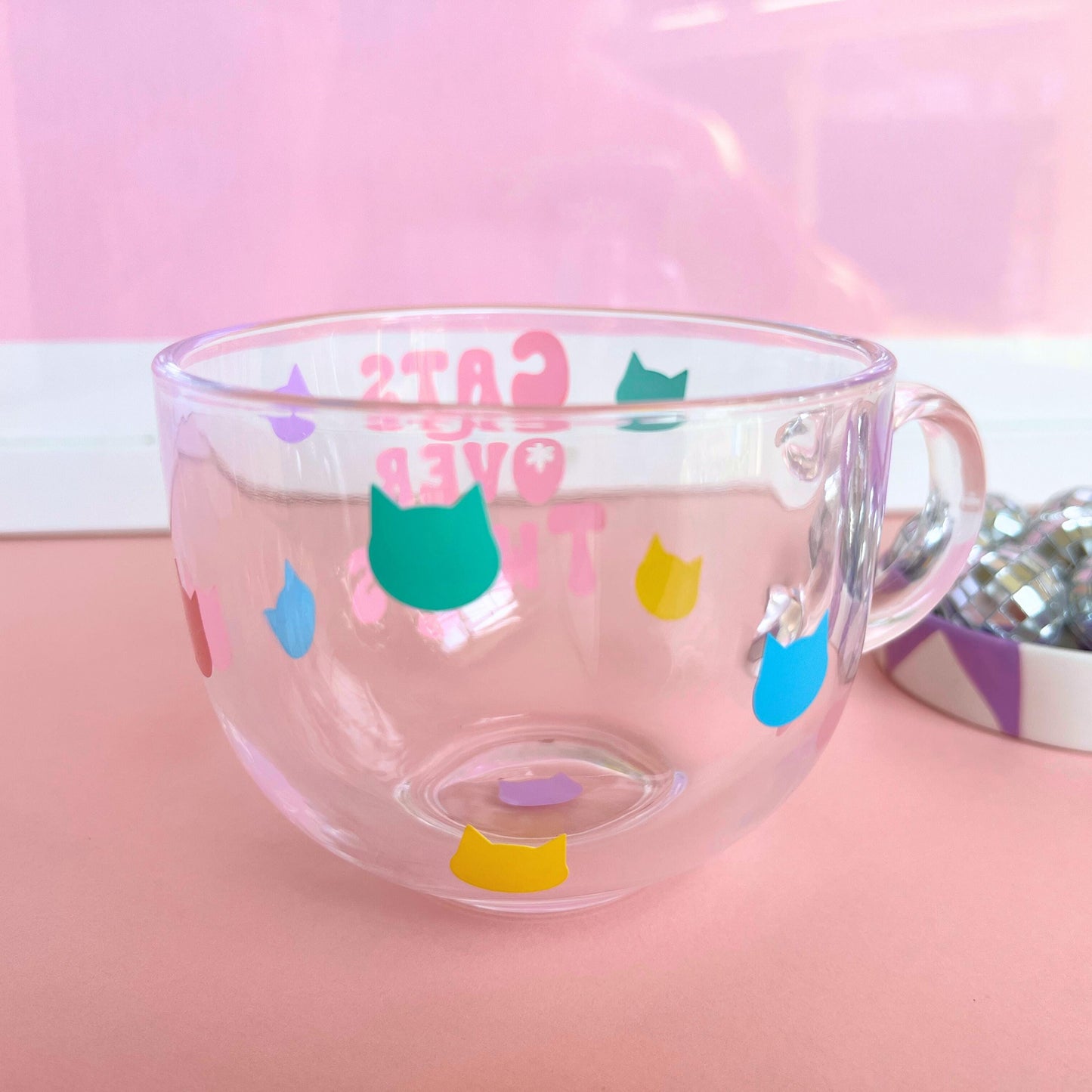 Large Glass Mug - Cats Over Twats