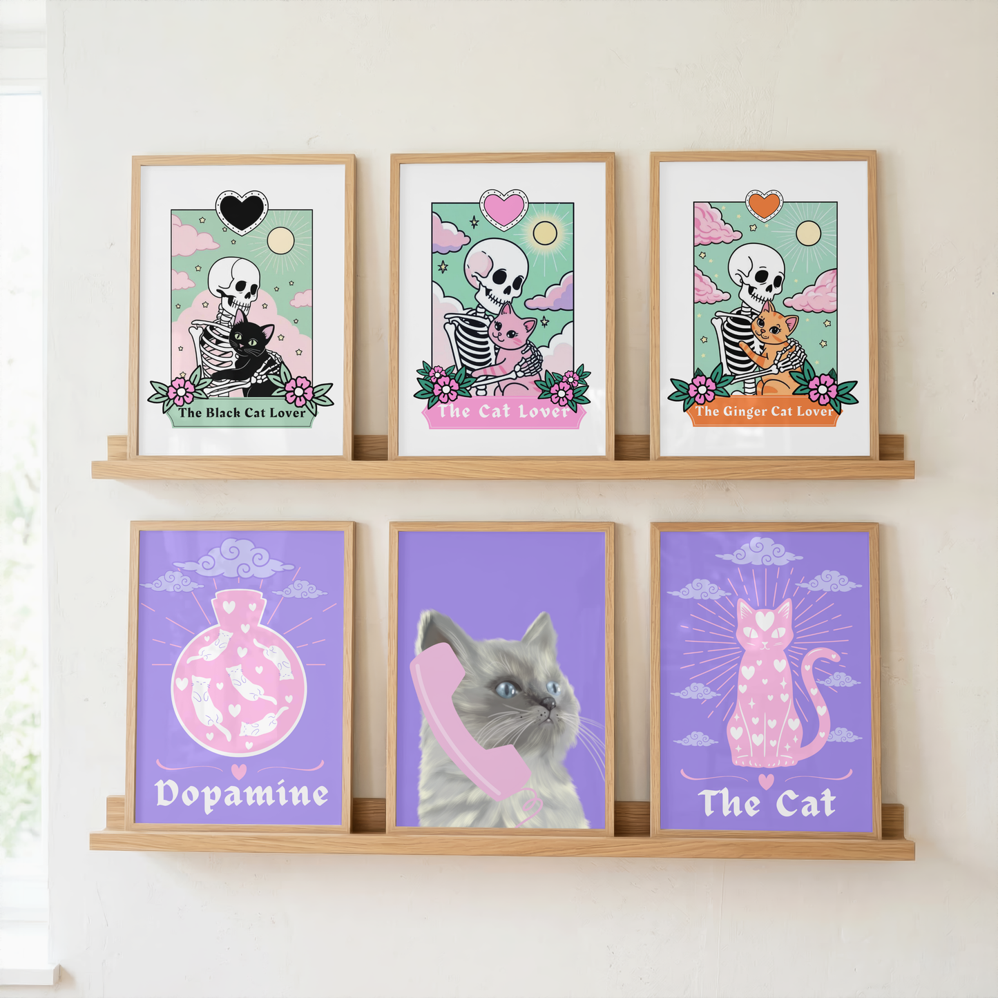 Wall Art Print - The Black Cat Lover - A6, A5 or A4