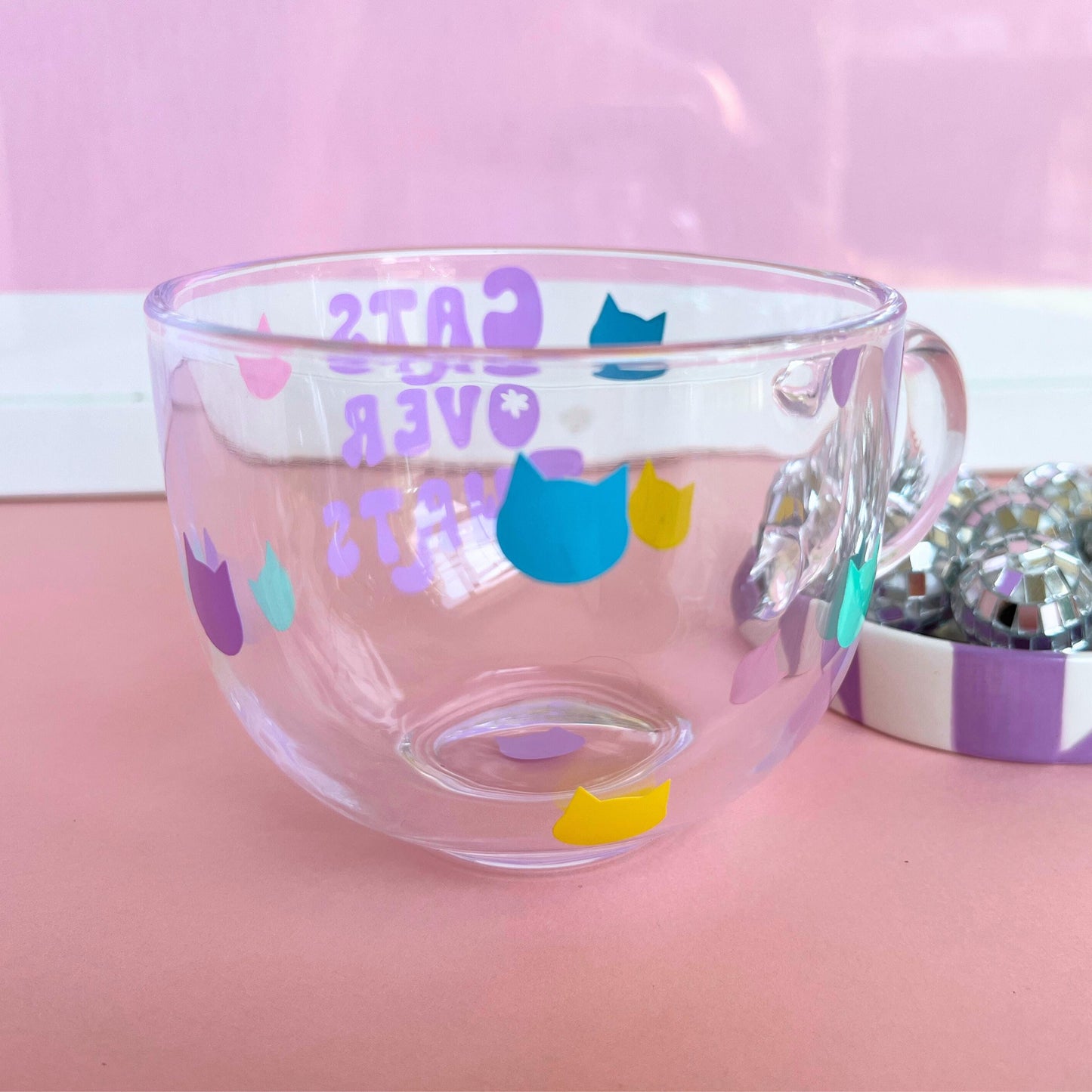Large Glass Mug - Cats Over Twats