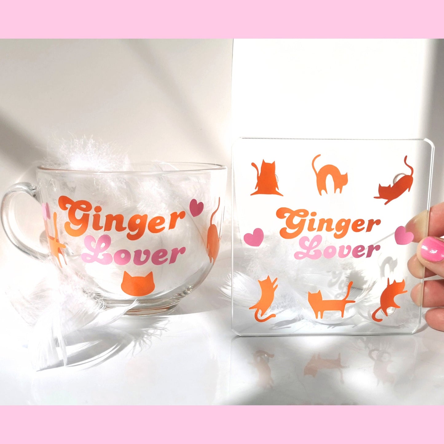 Large Glass Coffee Mug - "Ginger Lover"