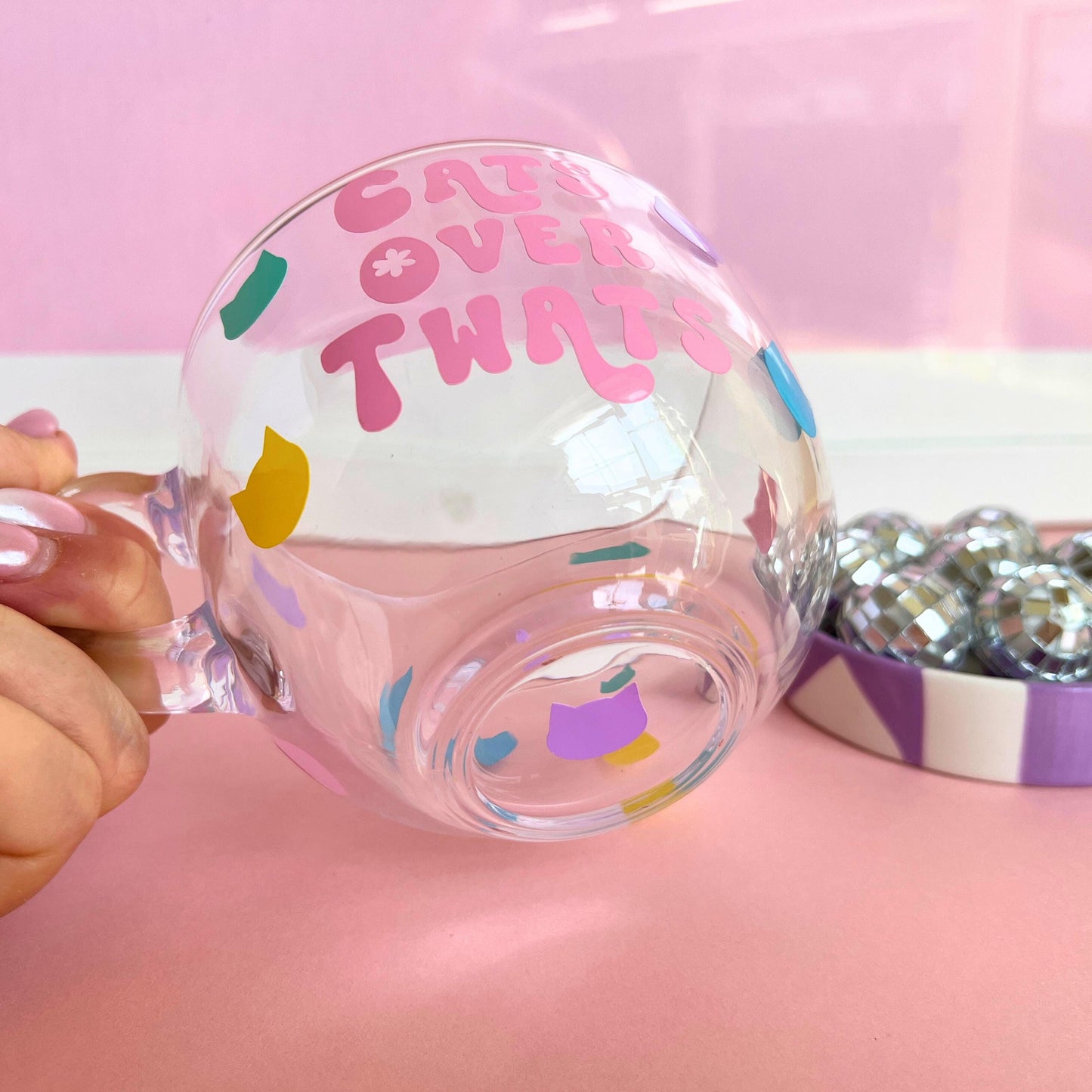 Large Glass Mug - Cats Over Twats