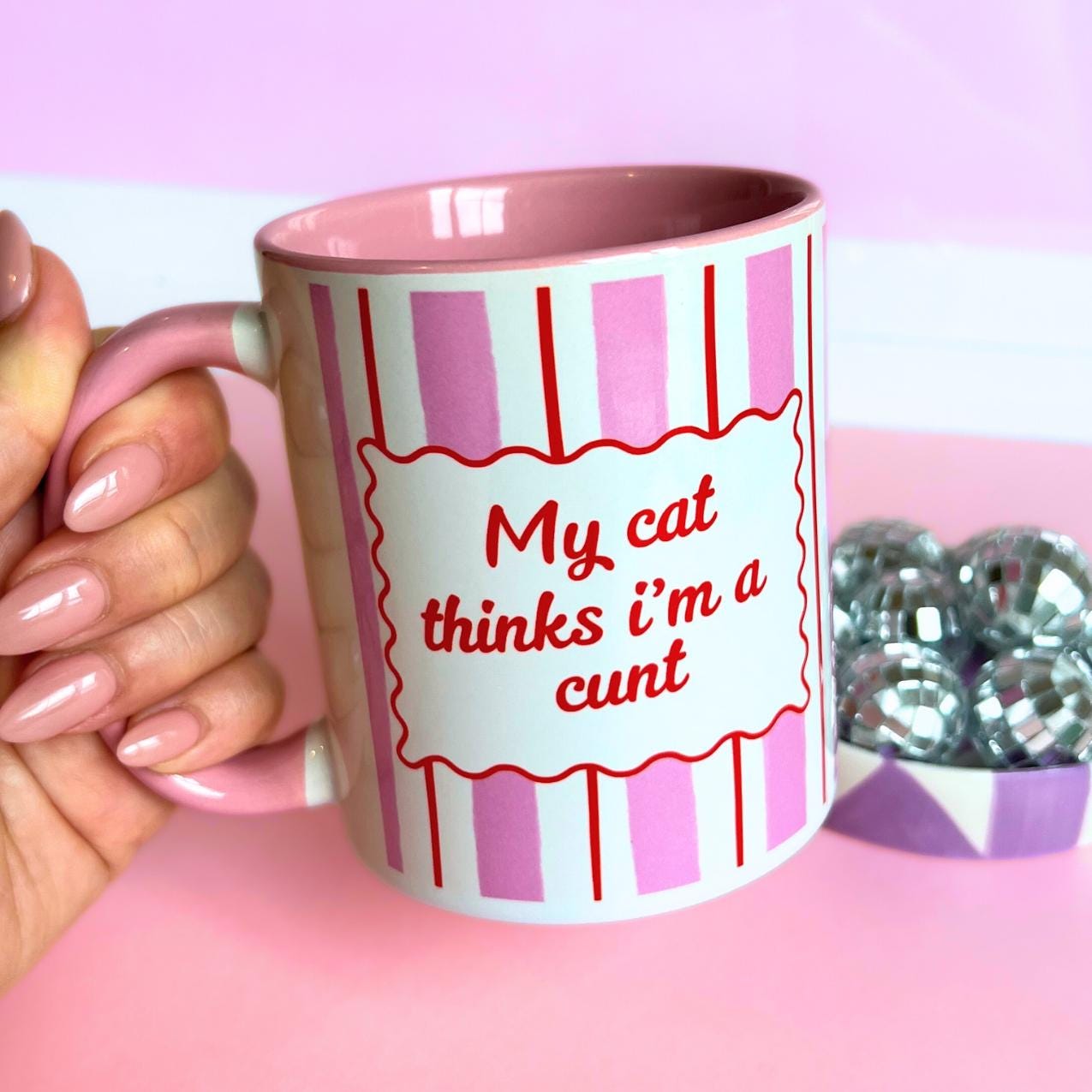 Ceramic Cat Mug - My Cat Thinks I'm a Cunt