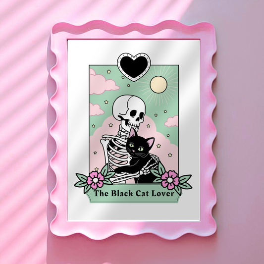 Wall Art Print - The Black Cat Lover - A6, A5 or A4