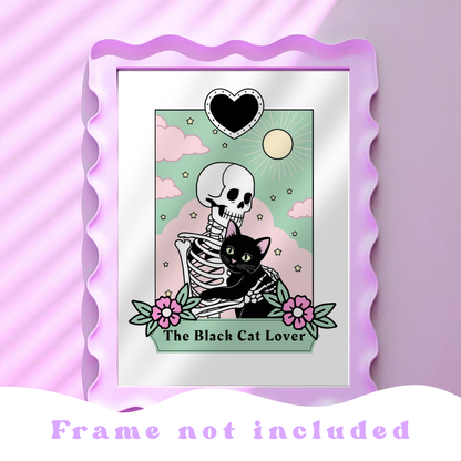 Wall Art Print - The Black Cat Lover - A6, A5 or A4