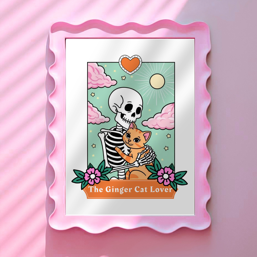 Wall Art Print - The Ginger Cat Lover - A6, A5 or A4