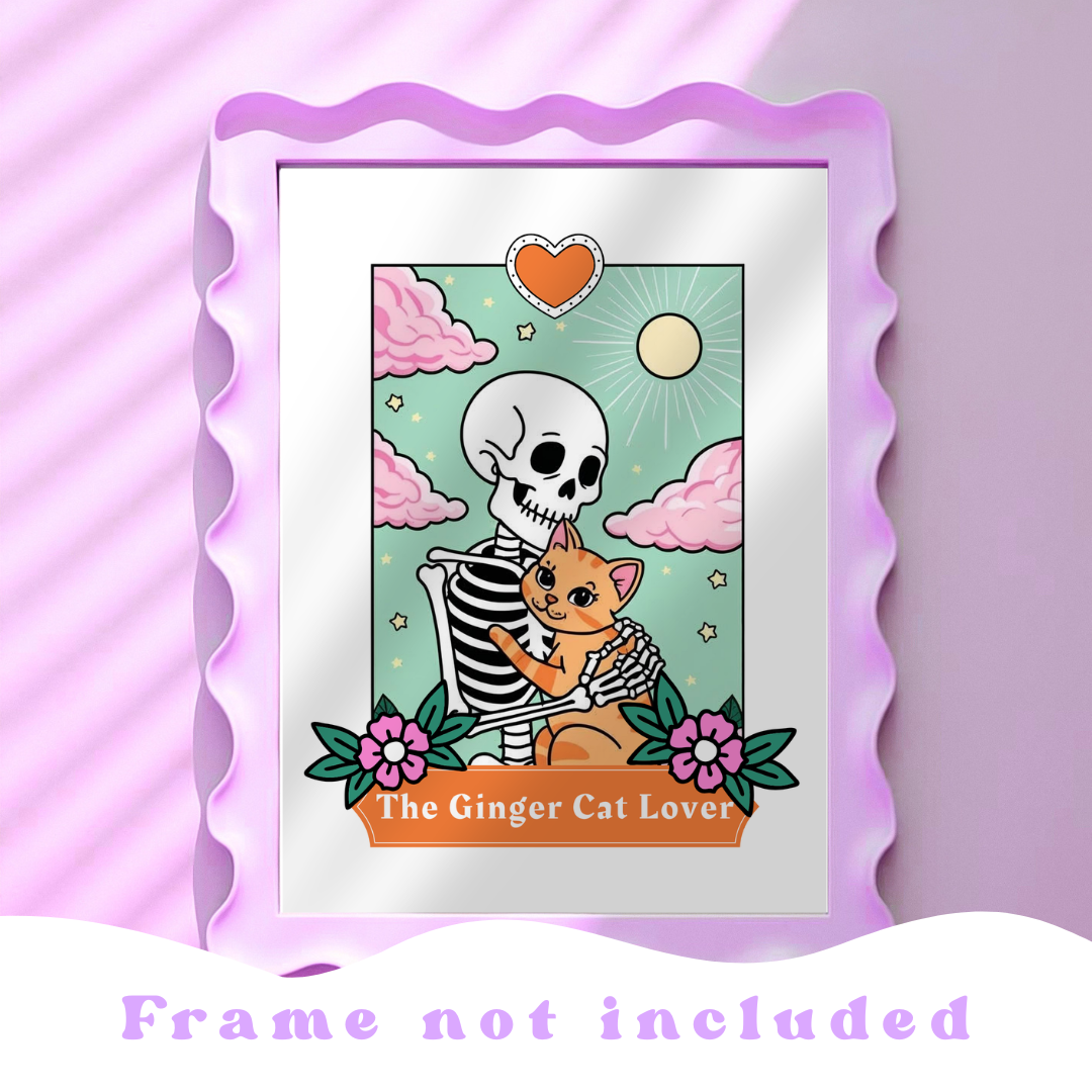 Wall Art Print - The Ginger Cat Lover - A6, A5 or A4