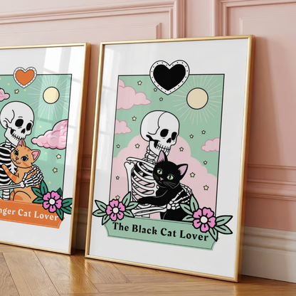Wall Art Print - The Black Cat Lover - A6, A5 or A4