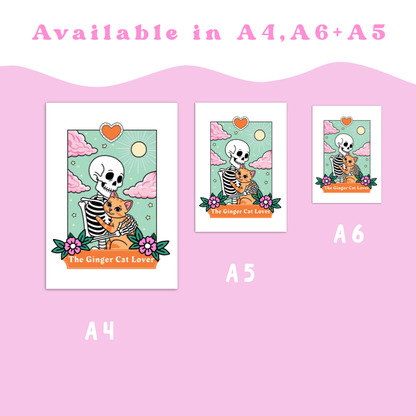 Wall Art Print - The Ginger Cat Lover - A6, A5 or A4