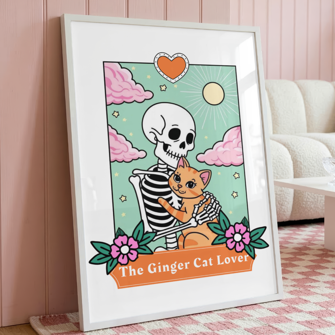 Wall Art Print - The Ginger Cat Lover - A6, A5 or A4