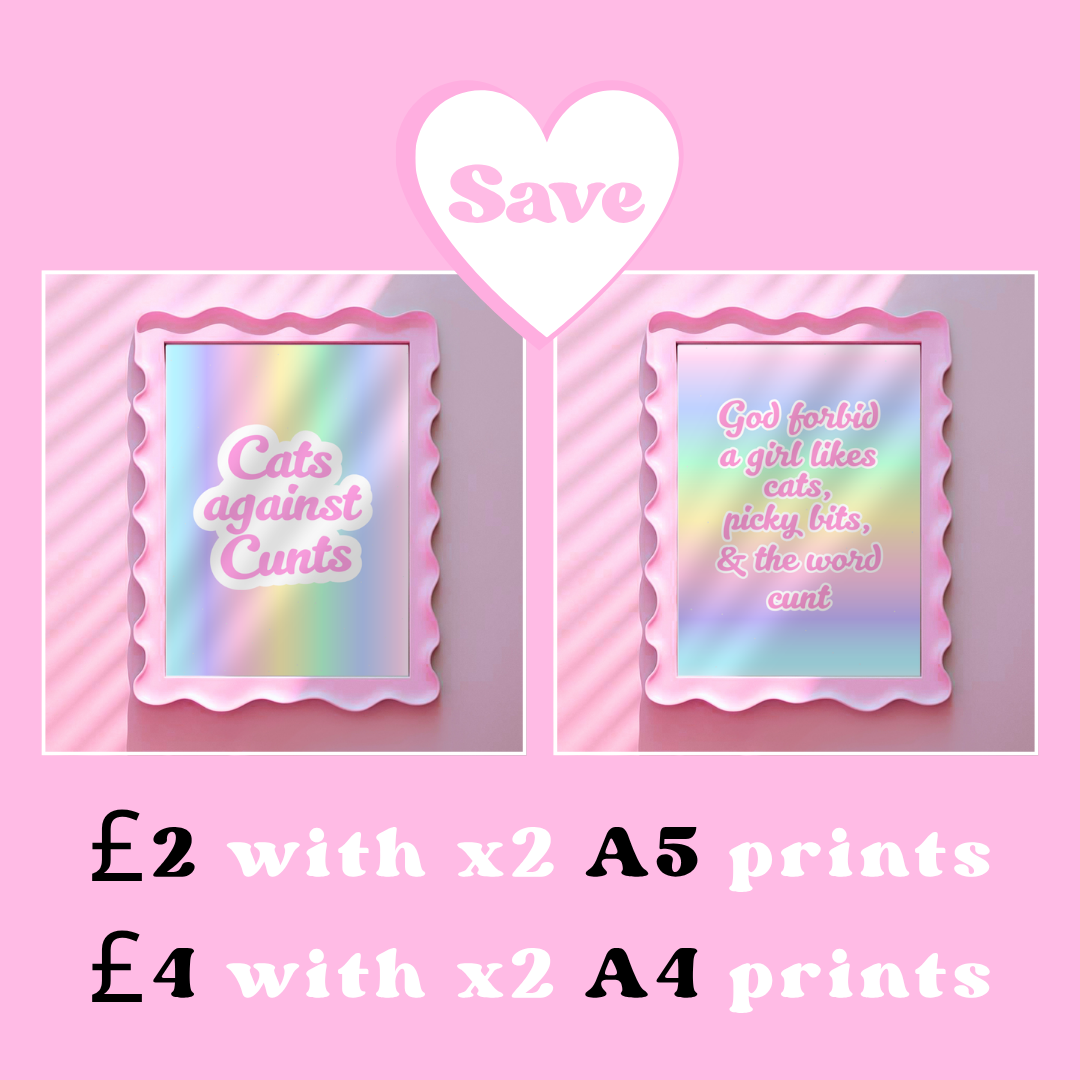 2 Print Bundle - Cats against c**** + God forbid - A4 or A5