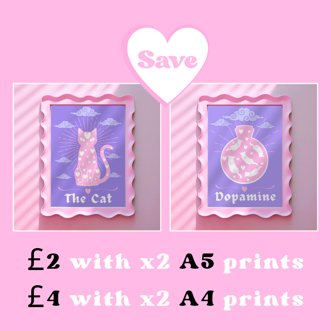 2 Print Bundle - Dopamine + The Cat - A4 or A5