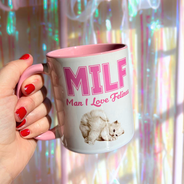 Ceramic Cat Mug - MILF - Man I Love Felines