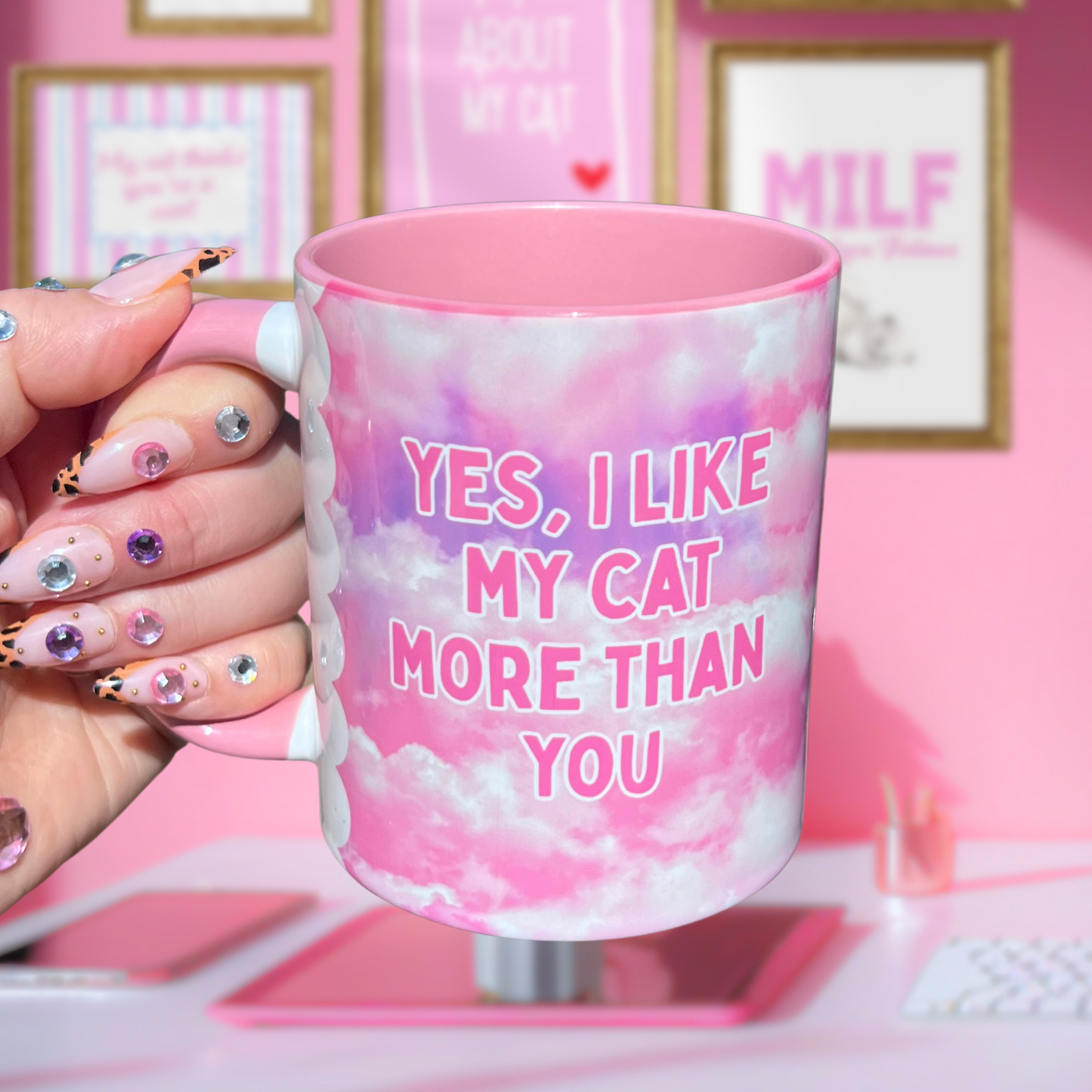 Ceramic Cat Mug - Yes, I Like My Cat More Than You