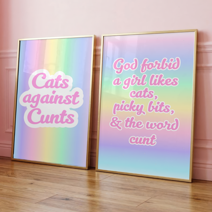 2 Print Bundle - Cats against c**** + God forbid - A4 or A5