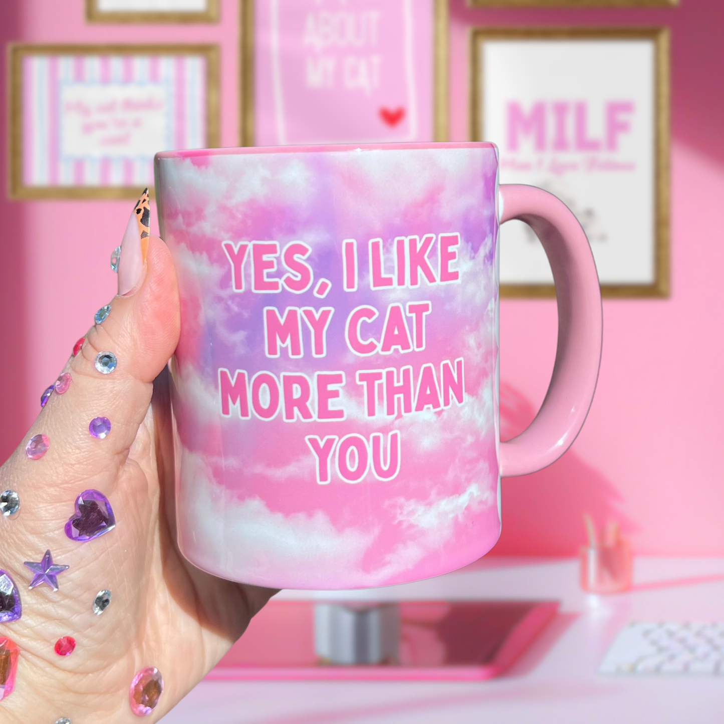 Ceramic Cat Mug - Yes, I Like My Cat More Than You