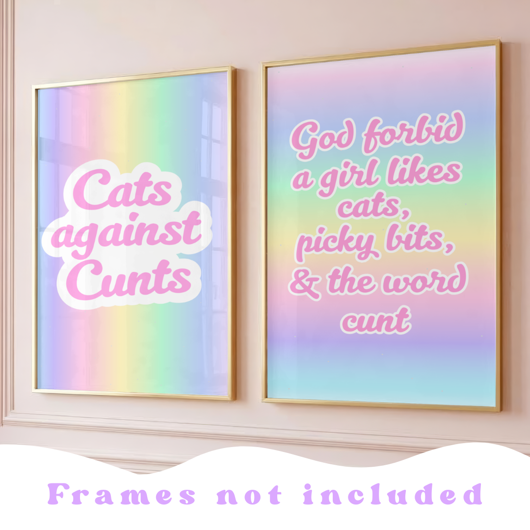 2 Print Bundle - Cats against c**** + God forbid - A4 or A5