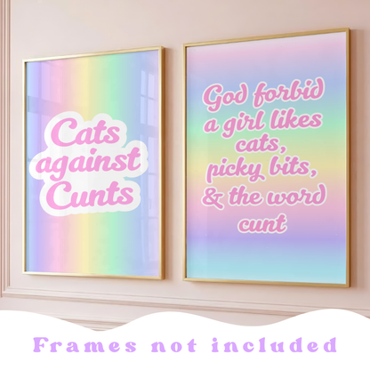 2 Print Bundle - Cats against c**** + God forbid - A4 or A5