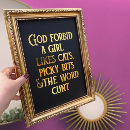 Premium Gold Foil Print - God forbid... - A5 or A4