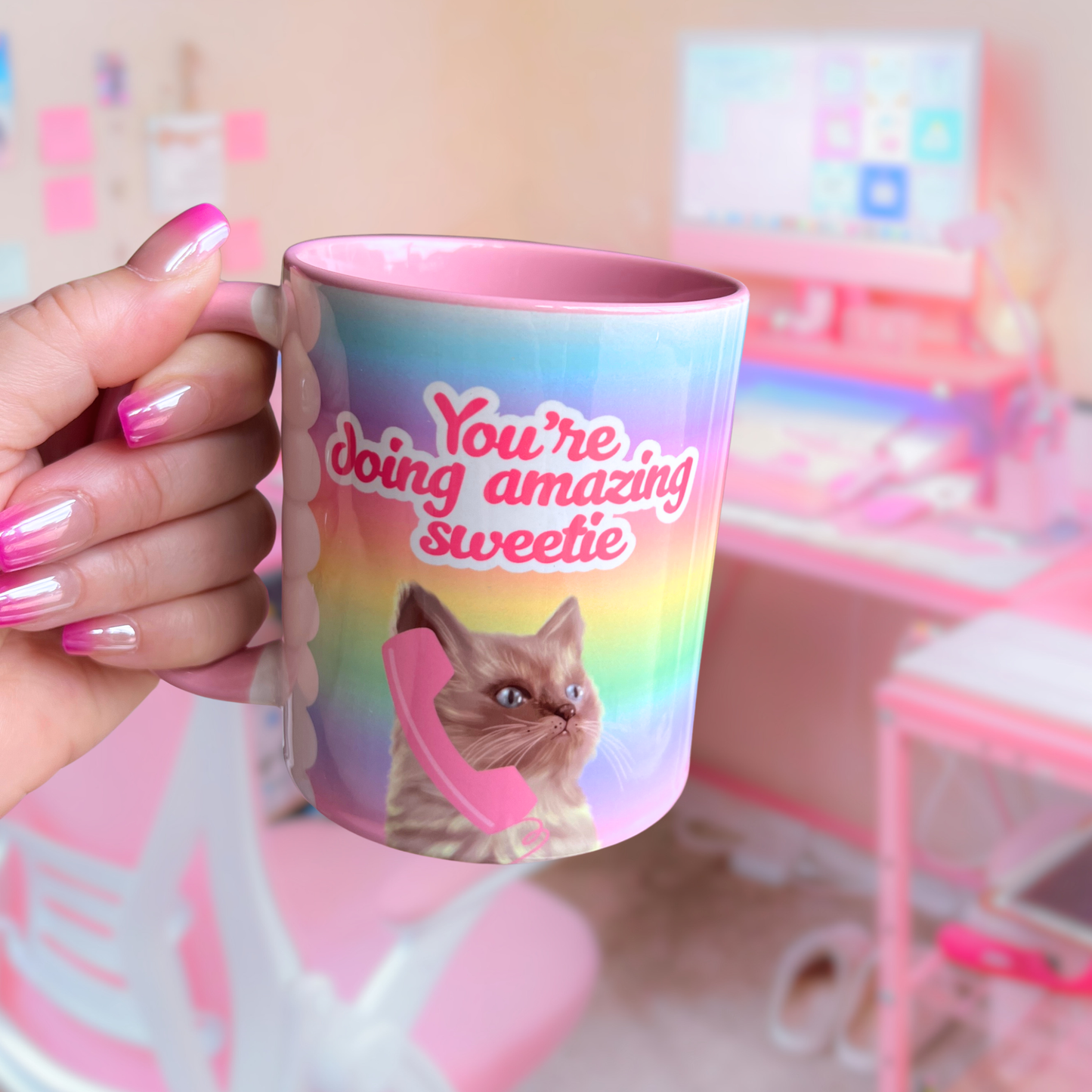 Ceramic Cat Mug - You're doing amazing sweetie