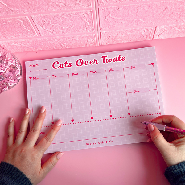 Weekly Desk Planner - Cats Over Twats (A4, 50 pages)