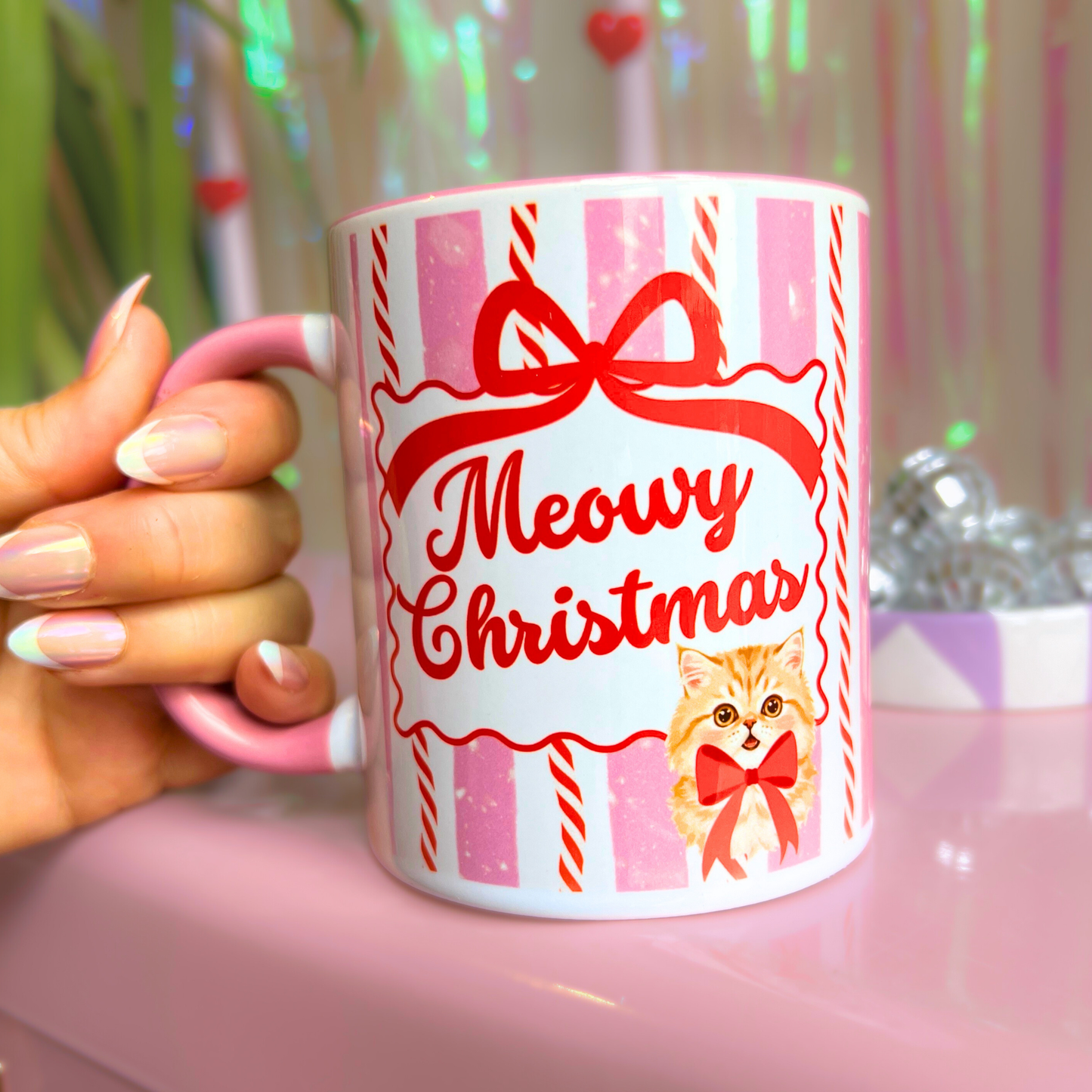 Ceramic Cat Mug - Meowy Christmas