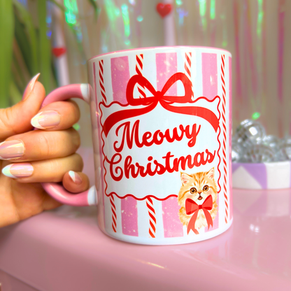 Ceramic Cat Mug - Meowy Christmas