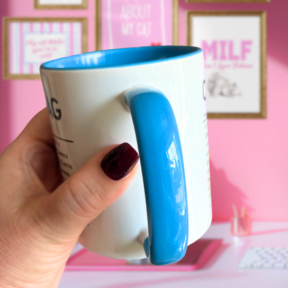 Ceramic Cat Mug - Cat Slag definition - Blue