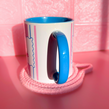 Ceramic Cat Mug - Cats Over Twats (Pink+Blue)