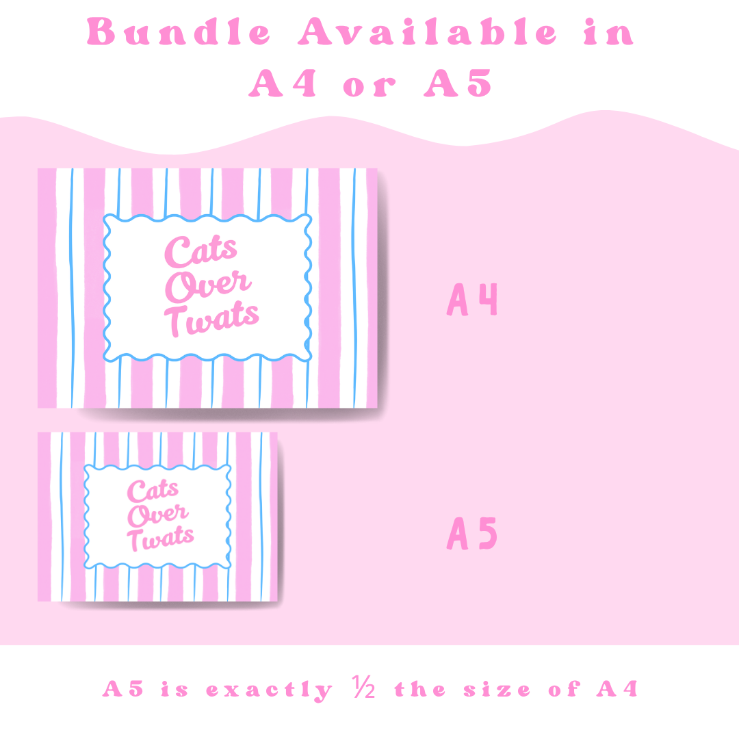 2 Print Bundle - Cats over twats + My cat thinks you're a c*** - A4 or A5