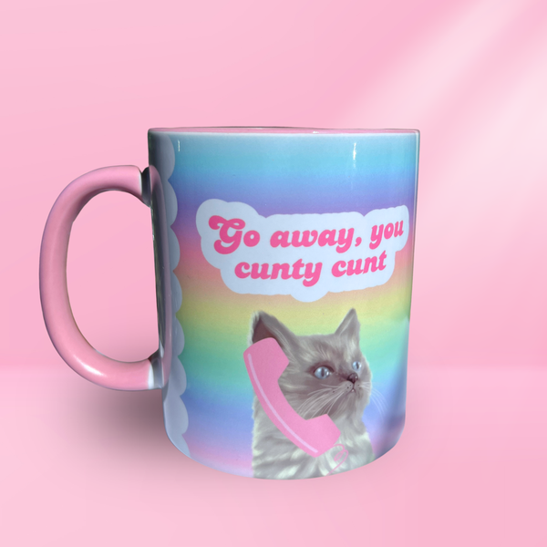 Ceramic Cat Mug - Go away you...