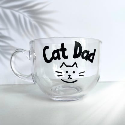 Large Glass Mug - Cat Dad
