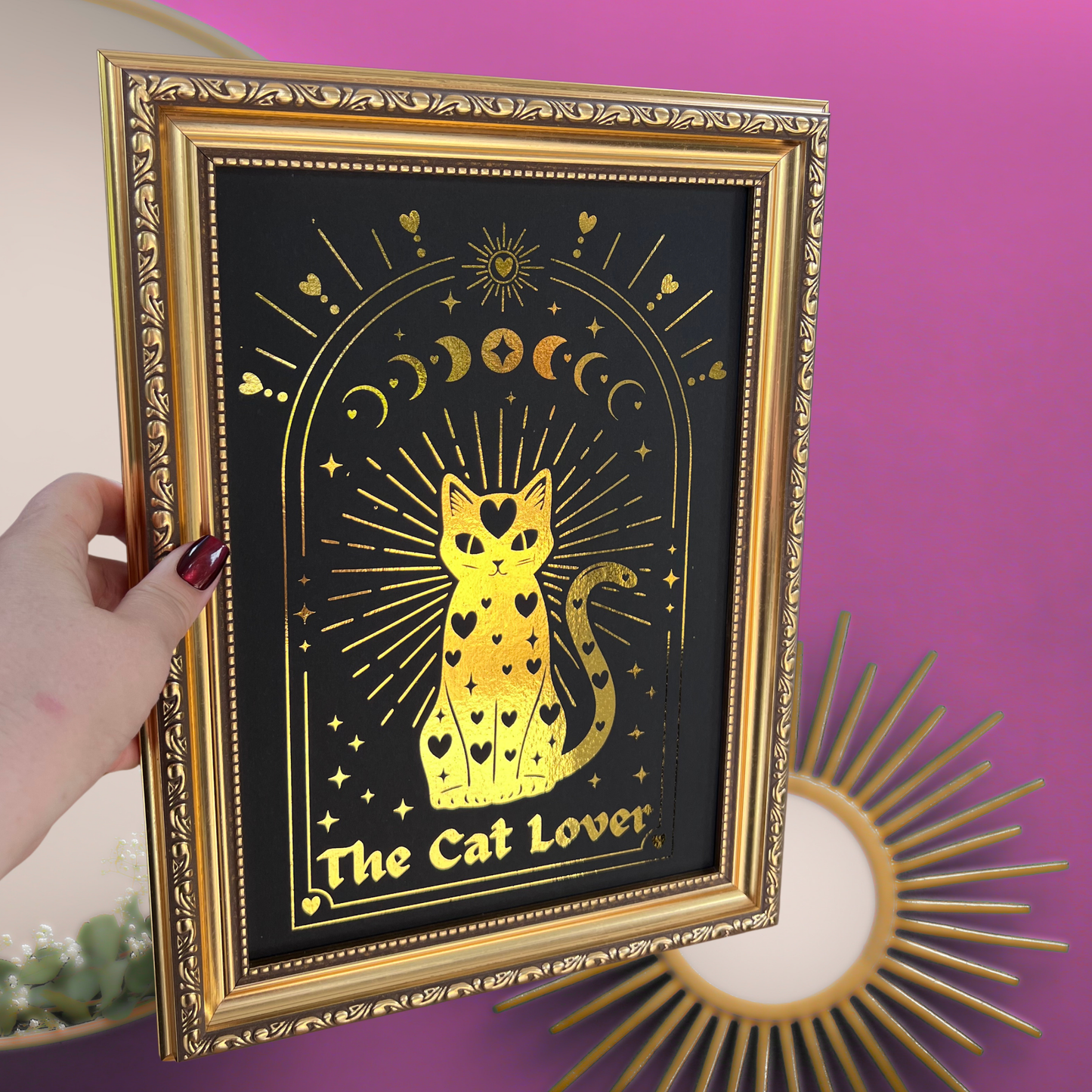 Premium Gold Foil Print - The Cat Lover - A5 or A4
