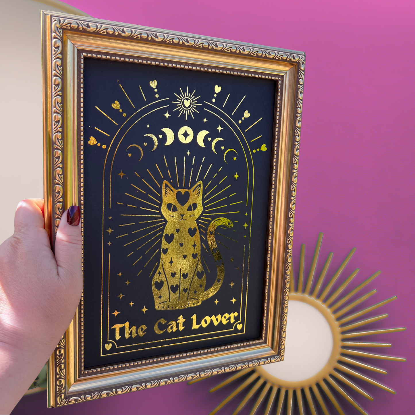 Premium Gold Foil Print - The Cat Lover - A5 or A4