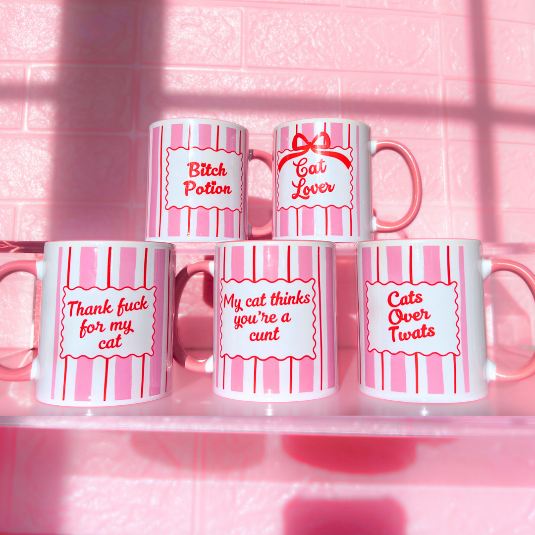 5 MUG SET - (Pink+Red)