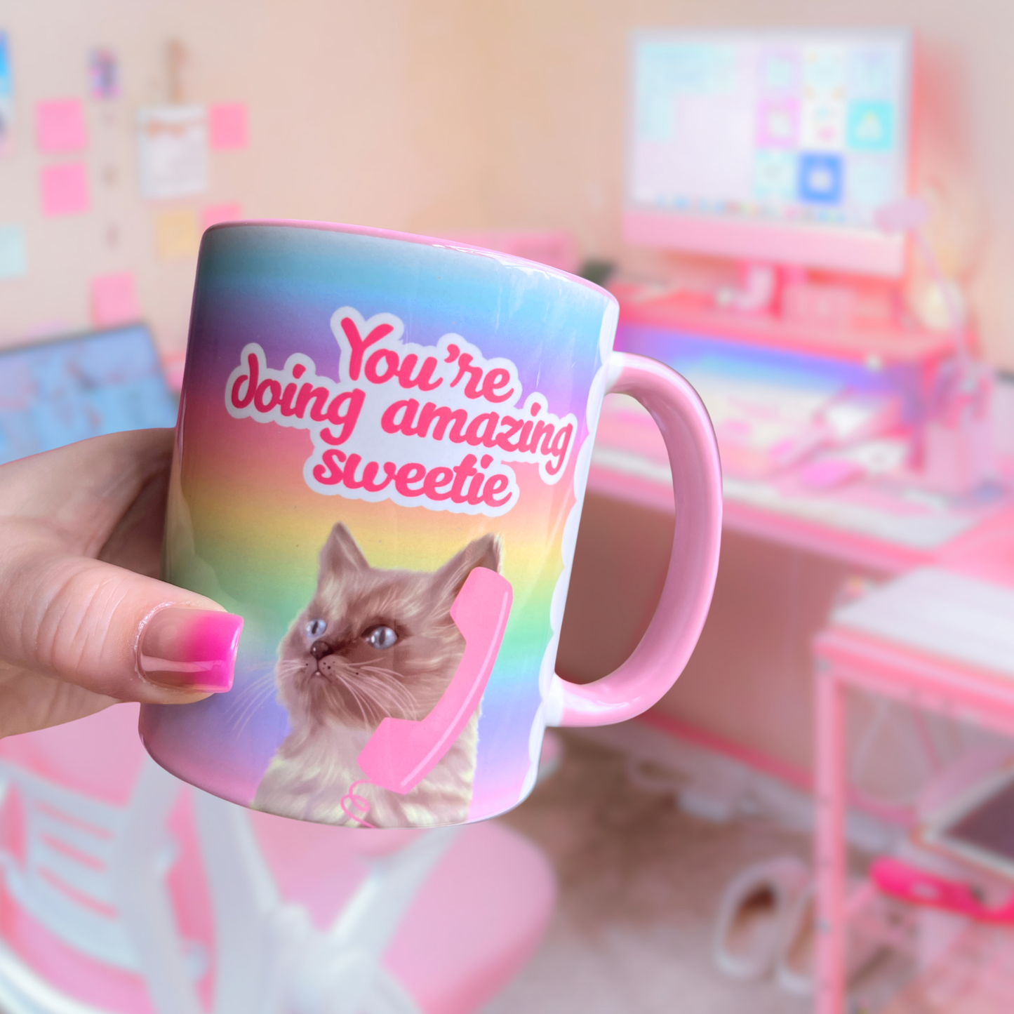 Ceramic Cat Mug - You're doing amazing sweetie