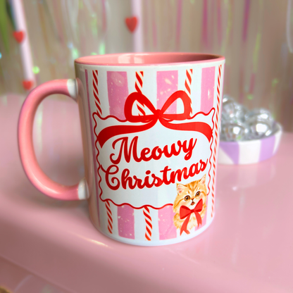 Ceramic Cat Mug - Meowy Christmas