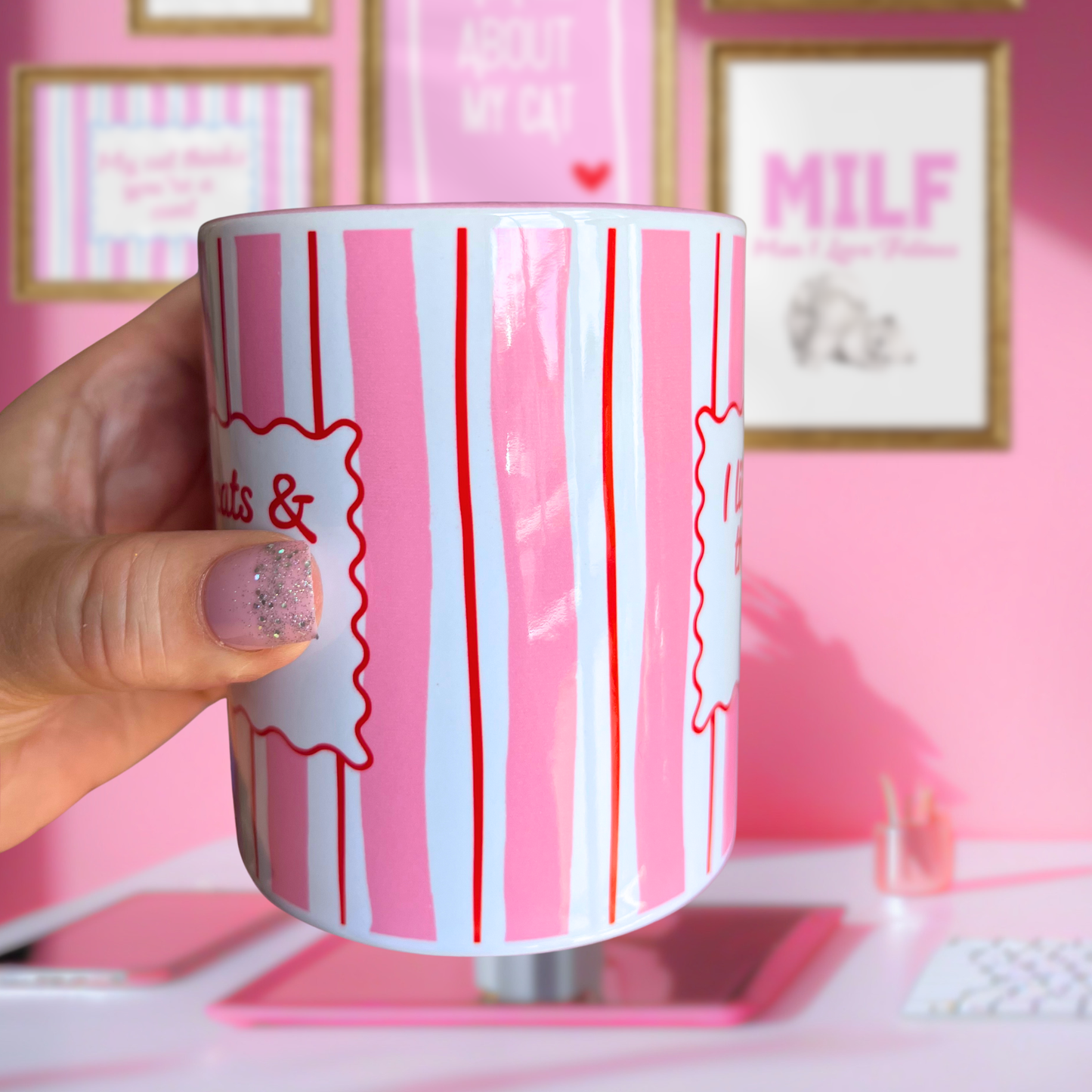 Ceramic Cat Mug - I like cats & the word c***